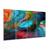 Colorful Touches 4 Pieces Mega Glass Wall Art (59"x36") | Insigne Art Design.